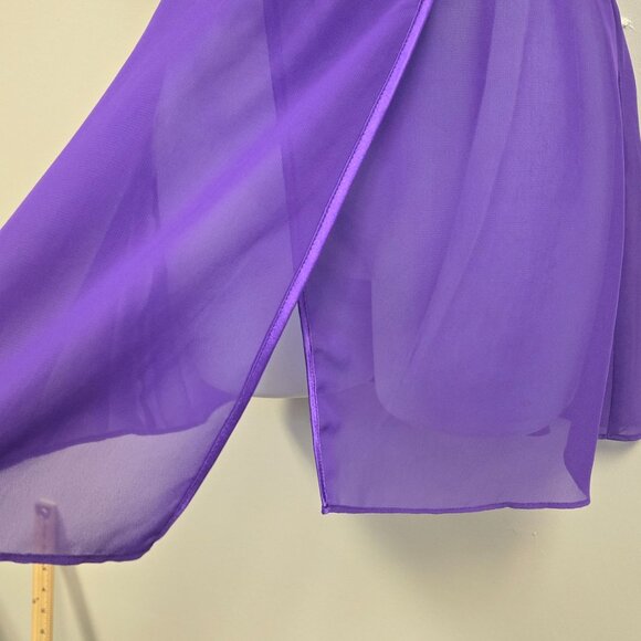 Cinema Etoile Seductivewear Purple Lace Sheer Robe and Chemise Set Medium - Picture 12 of 15